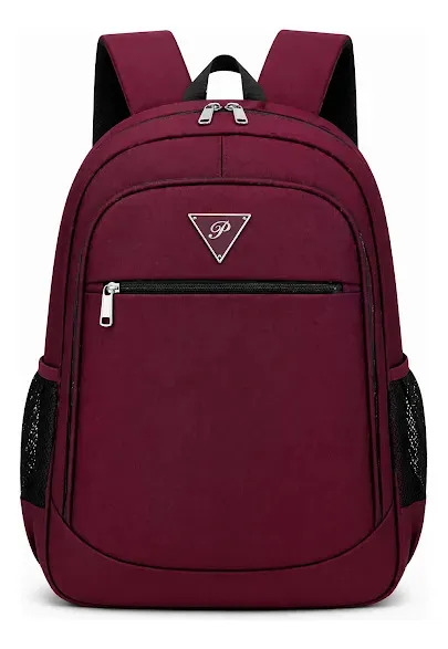 Mochila Masculina Bolsa Impermeável Faculdade Alça Reforçada Vermelho Liso