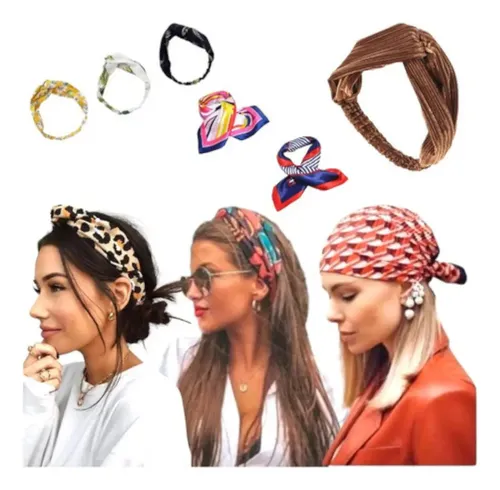 an ⁎ tiara 　４点おまとめ Kit Tiara Bandana Turbante Faixa Cabelo Lenço Cabeça Seda