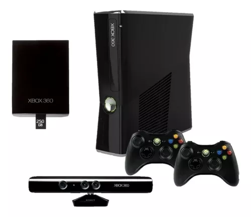 Console 360 Slim 250gb + 3 Jogos Standard Cor Matte Black - Xbox