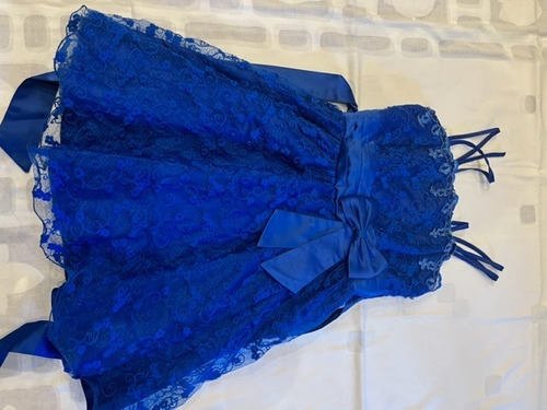 Vestido De Fiesta Talle 10 Azul