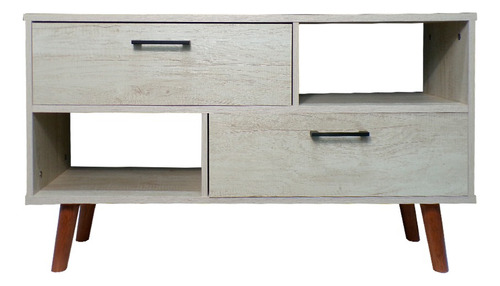 Mueble Mesa Para Tv Estilo Nordiko Vintage Minimalista Color Encino Polar