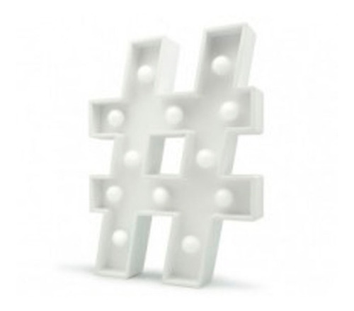 Lámpara Numeral Hashtag 30 X 21 Cm Tipo Portátil Veladora