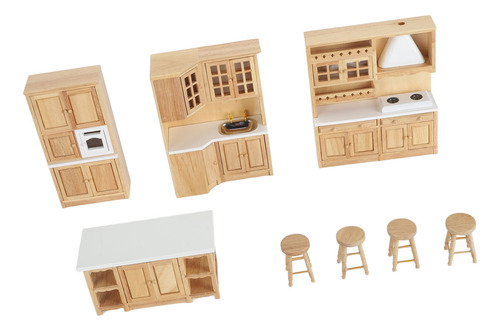 Mueble De Gabinete De Madera Para Casas De Muñecas, Estimula