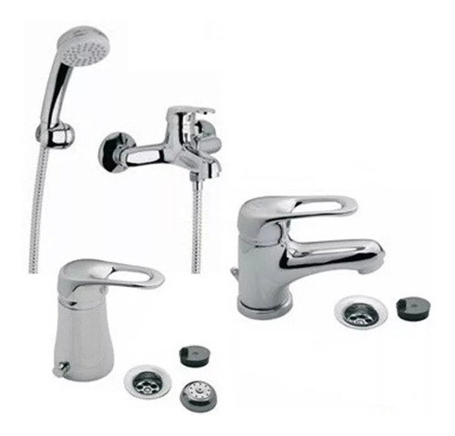 Combo Griferia Monocomando Fv Arizona Lavatorio+bidet+ducha