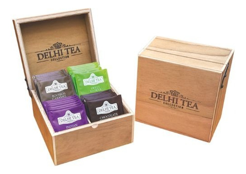 Caja Madera Té Delhi Tea Premium  Collection 4x60 Saquitos