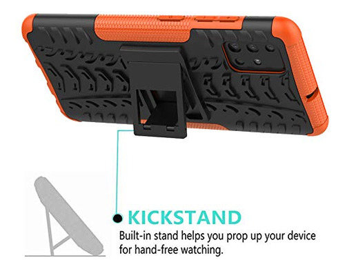 Funda Para Galaxy A51 Naranja Uso Rudo