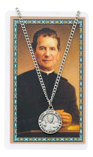 Collar Con Colgante De Medalla De Peltre De San Juan Bosco