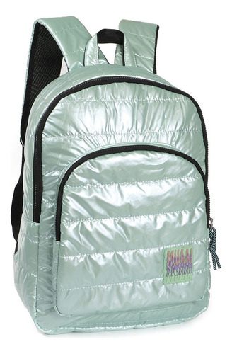 Mochila Mujer Muaa Puffer Bolsillo Frontal Acolchada Colores