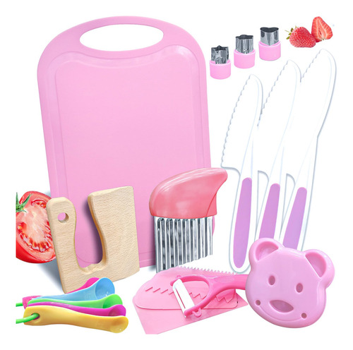 Jgo 19 Cuchillos Para Niños Para Cocinar De Verdad Utensilio