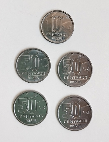 5 Moedas Antigas Brasil Centavos 1989