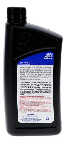Aceite Caja Aut Atf Iii Cuarto Acdelco 52135407