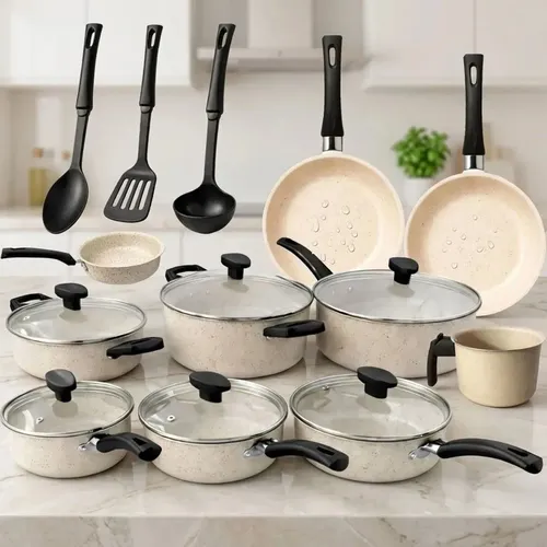 Jogo de Panelas 13 Peças Antiaderente Kit Cozinha Completa Marfim Bianco Vanilla — R$ 299,98 em Mercado Livre, 40% OFF