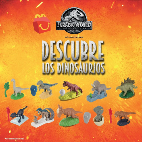 Jurassic World Mcdonalds 2018 Colección Completa (Usado)