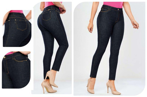 Imagen 1 de 1 de Jean Ochentero Skinny Azul Oscuro Cromo Jeans