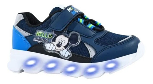 Zapatillas Footy Disney Mickey Azul Con Luces Niños