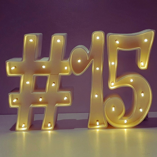 2 Letras Números Iluminados Tunombre 25 Cm Polyfan