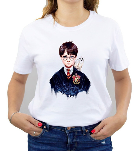 Polera Dama Estampada 100%algodón Diseño Harry Potter 407