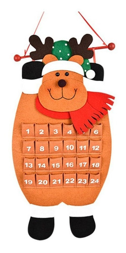 Calendario De Adviento Colgante De Fieltro 3d Para Navidad