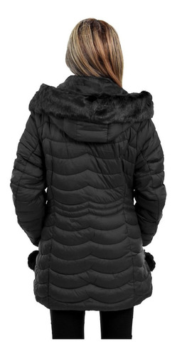 Imagen 3 de 3 de Campera Mujer Invierno Inflable Impermeable Capucha Yd