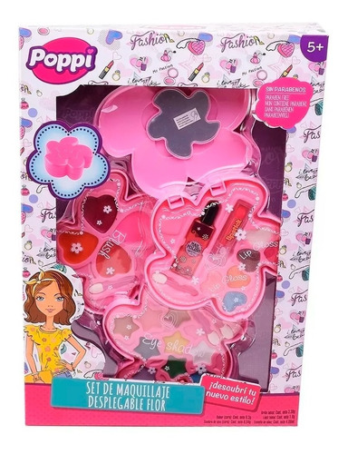 Set De Maquillaje Infantil Poppi Nena Forma Flor Desplegable