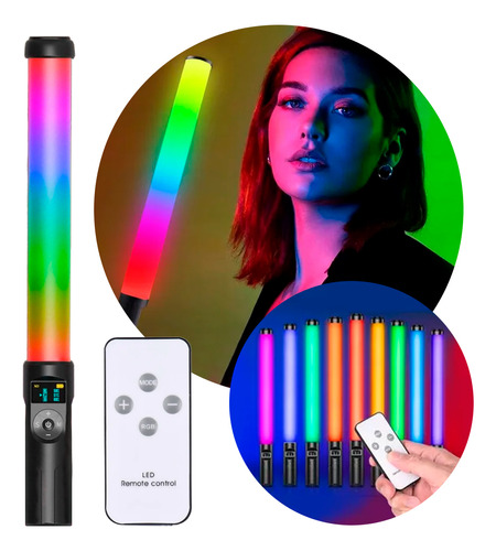 Luces Tubo Led Color Recargable Usb Rgb Fotografía Pro 50cm