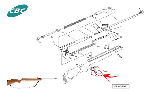 Parafuso Guarda Mato Carabina Pressao Cbc B19-17 / B19-14