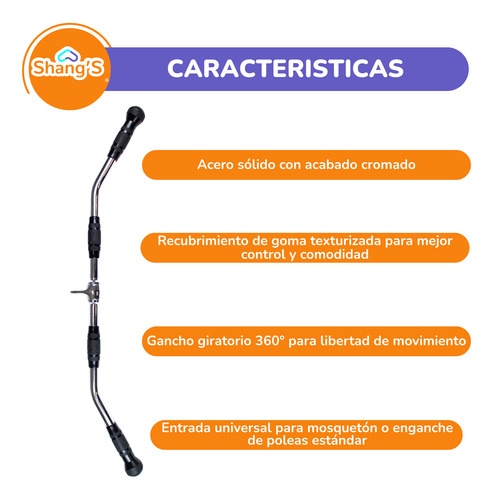 Maneral Barra Recta Profesional Para Polea Barra Ancha