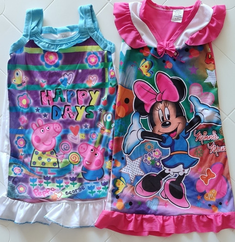 Pijama Baticas De Niñas Estampada Comiquitas Princesas Peppa