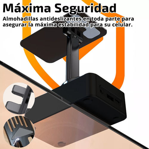 3 En 1 Bocina Bluetooth Inalámbrica Con Soporte Para Celular Negro