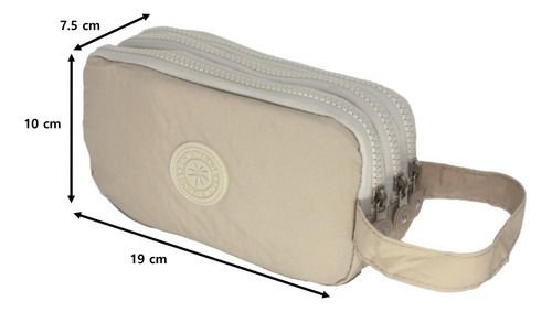 Lapicera Sobaquera Escolar Viajero 3 Cierres Palm Springs Beige Lisa