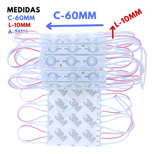 600pçs Módulo Led String Led Ip67 3led 5730 1,7w Frio 6500