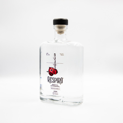 Mezcal Respiro Premium En Caja De Regalo 750ml Con Chapulin