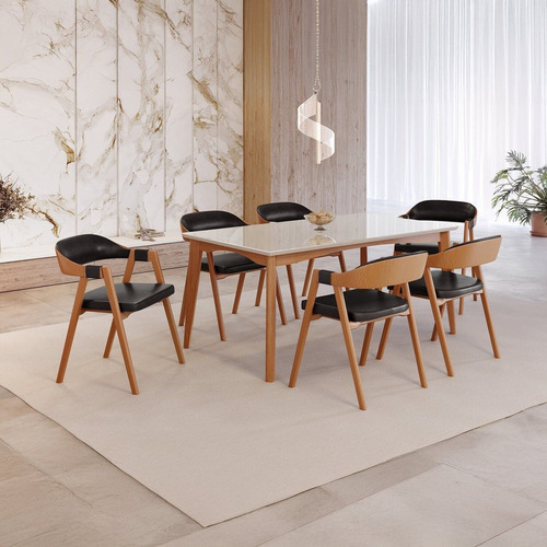Kit 6 Cadeiras Para Mesa De Jantar Gaia Wt