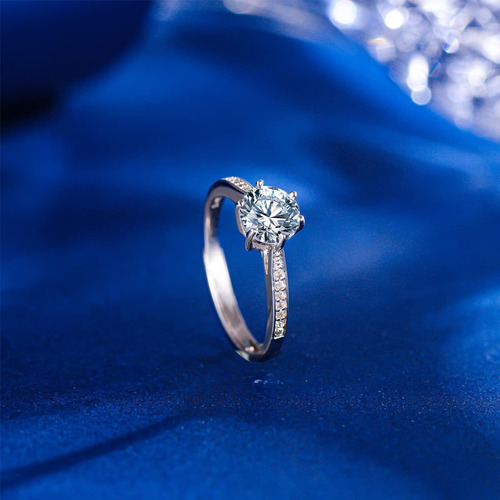 Gil Anillo De Boda De 925 Plata Esterlina Con Brillante
