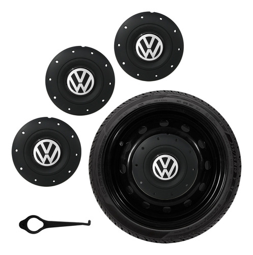 Jg 4 Calotas Tampa Roda Ferro Vw Aro 13 14 15 Amarok 4 Furos