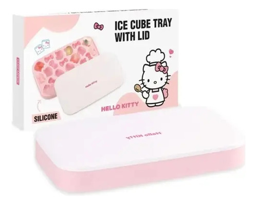 Molde Para Hielos Repostería Hello Kitty De Silicon Con Tapa