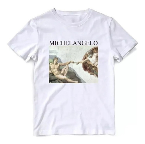 Remera Michelangelo -miguel Angel Aesthetic #1 Creacion Adan