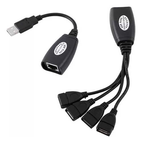 Extensor Usb 2.0 Por Rj45 4 Puertos, Hasta 45 Metros