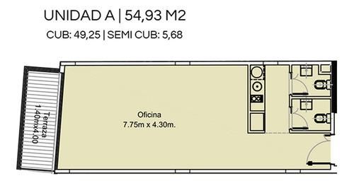 Imagen 6 de 12 de Oficina Venta 55 M2 Palermo Chico A Estrenar
