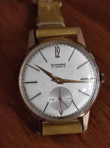 Reloj Superba 17 Jewels ( As1130 - 36mm ) Swiss Coleccion Mostaza Oro Tiza/beige (Usado)