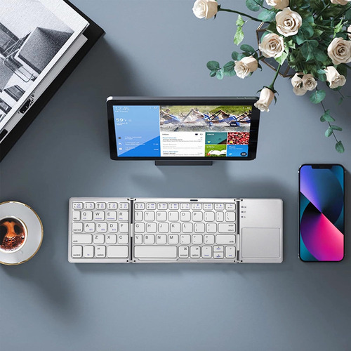 Teclado Inalambrico Plegable, Mini Teclado Bluetooth Con