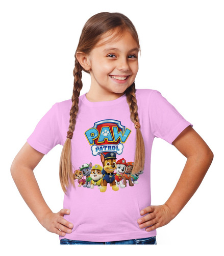 Remera Paw Patrol Patrulla Canina Puro Algodón Estampa Dtf