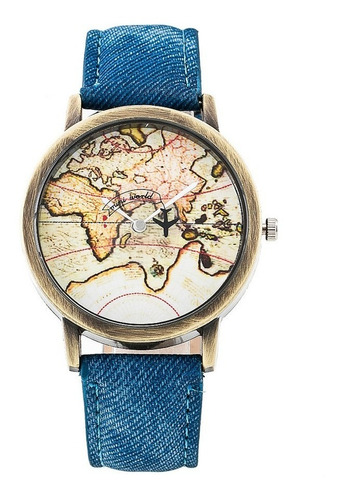 Reloj Mini World, Color Azul, Casual, Para Dama.