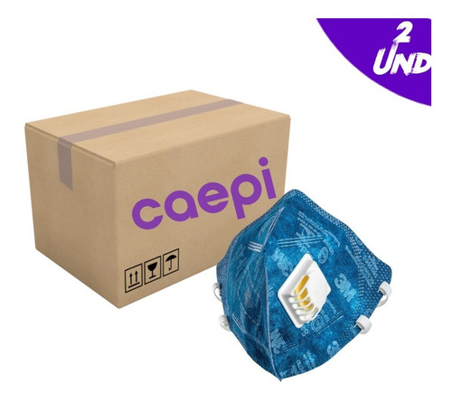 2 Máscara Azul 3m 9822 Pff2 Com Válvula N95 - C/ Nota Fiscal