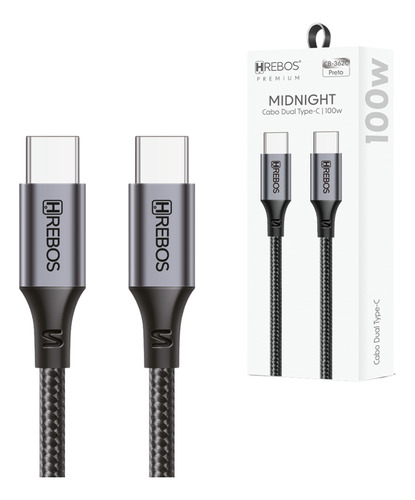 Cabo Usb Tipo C 100w Trançado Para Samsung S22 S23 S24 S25