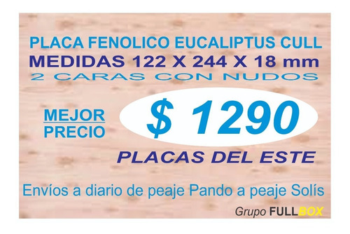 Imagen 4 de 5 de Chapon Fenolico Eucalipto 12mm Mejor Precio Placas Del Este