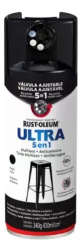 Esmalte Rust-oleum Ultra 5 En 1, Negro Brillante-roll Steel