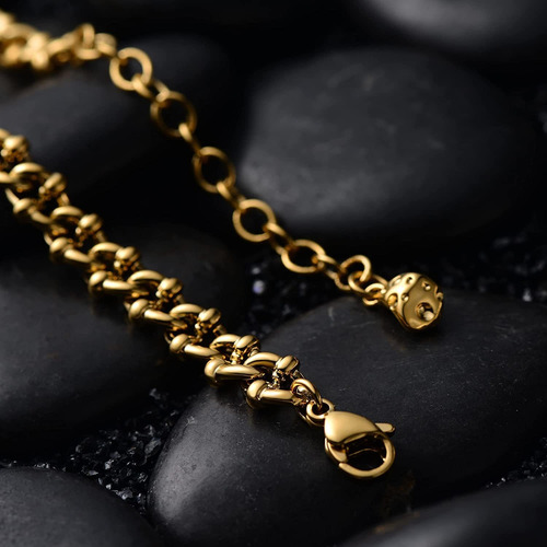 Collar De Cadena Para Mujer Gold Curb Cuban Link 18k Go...