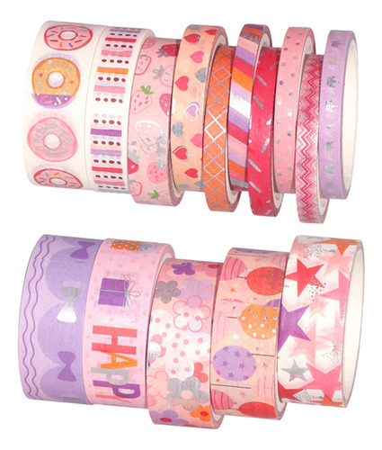 Washi Tape Set Colección Colorida De Cintas Adhesivas