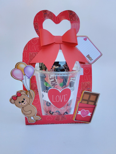 San Valentín Vaso Golosinero Regalo Amor Fotitos 